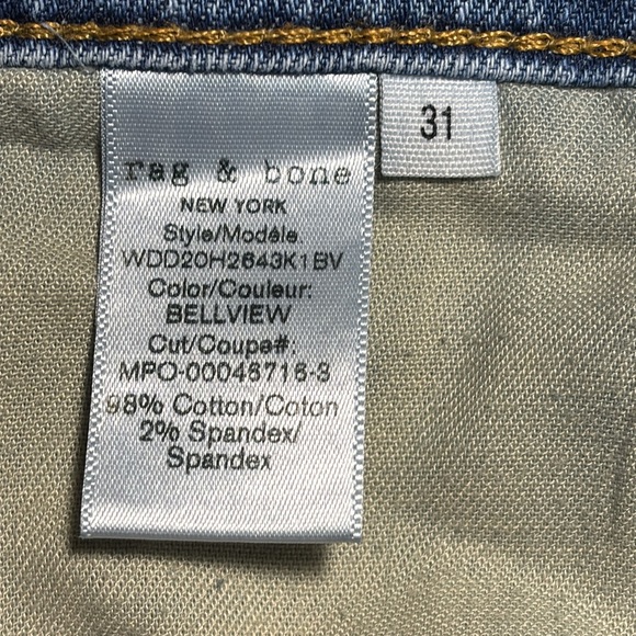 Rag & Bone Dre Low-Rise Slim Boyfriend Bellview Wash Women’s 31 - Picture 13 of 16